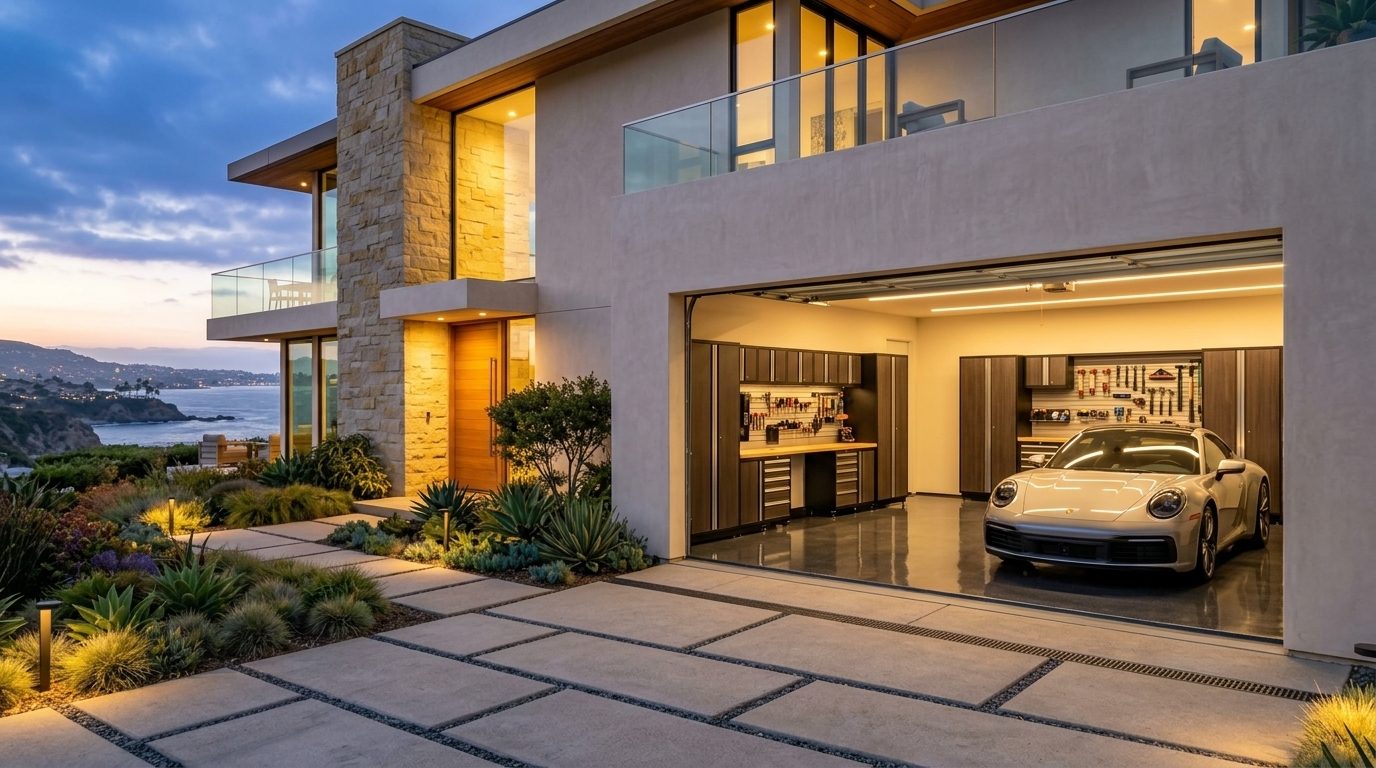 Siddiqui Local Garage Door Garage Door Gliding Open Revealing Warm Illuminated Interior